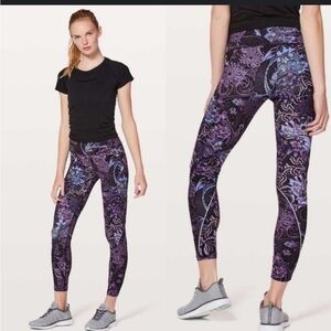 Lululemon women’s purple chasing miles leggings activewear athletic 6 gym yoga